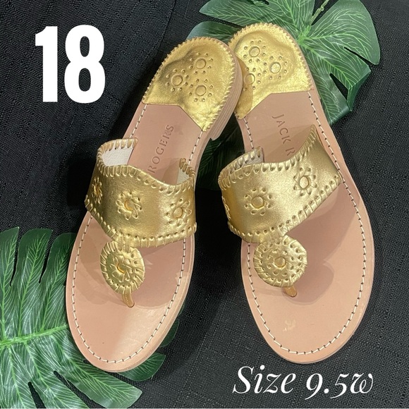 Jack Roger Leather Thong Sandals Whipstitch Hampton - Picture 14 of 14